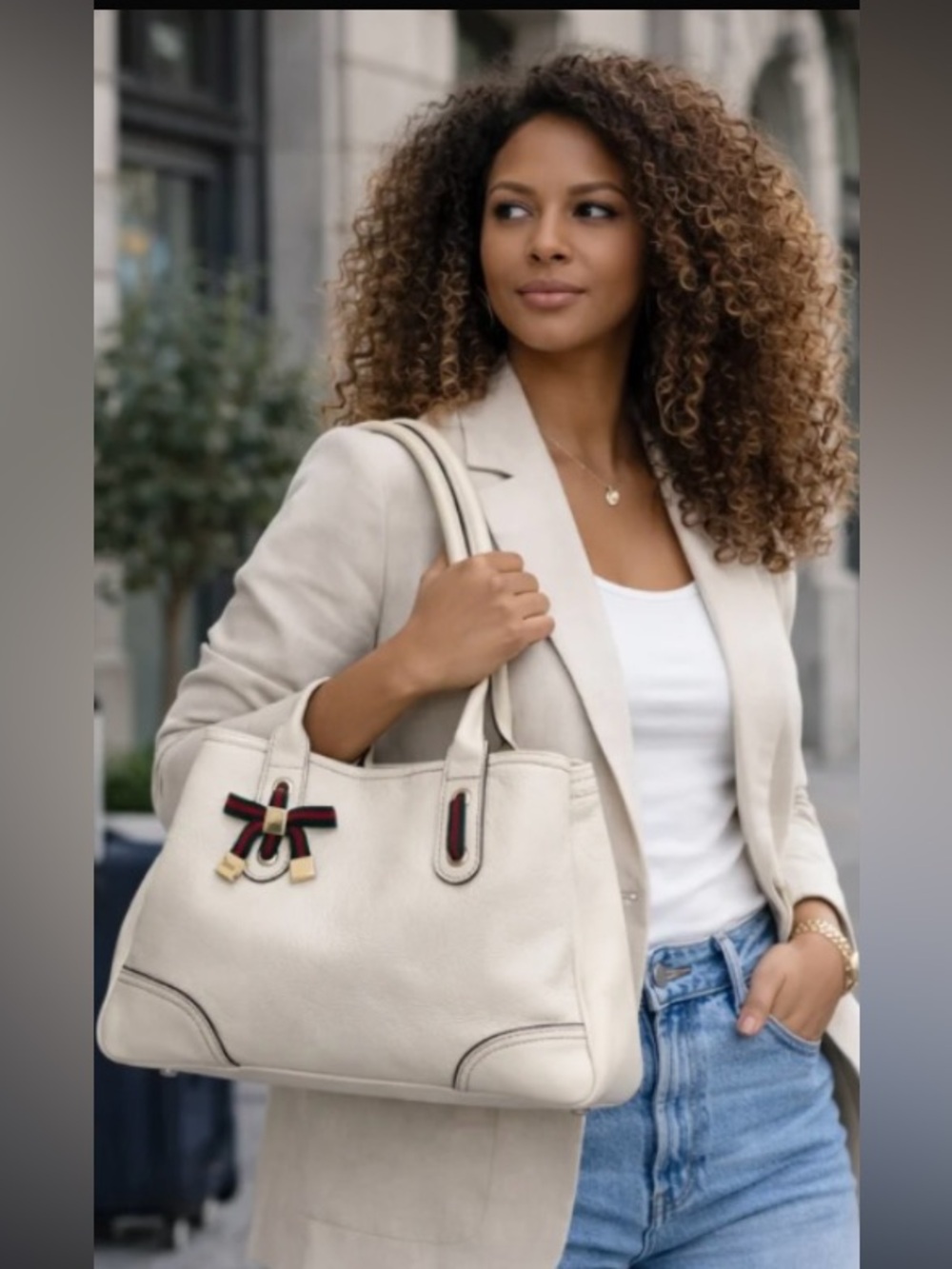 Gucci Princy White Tote (Rare )
